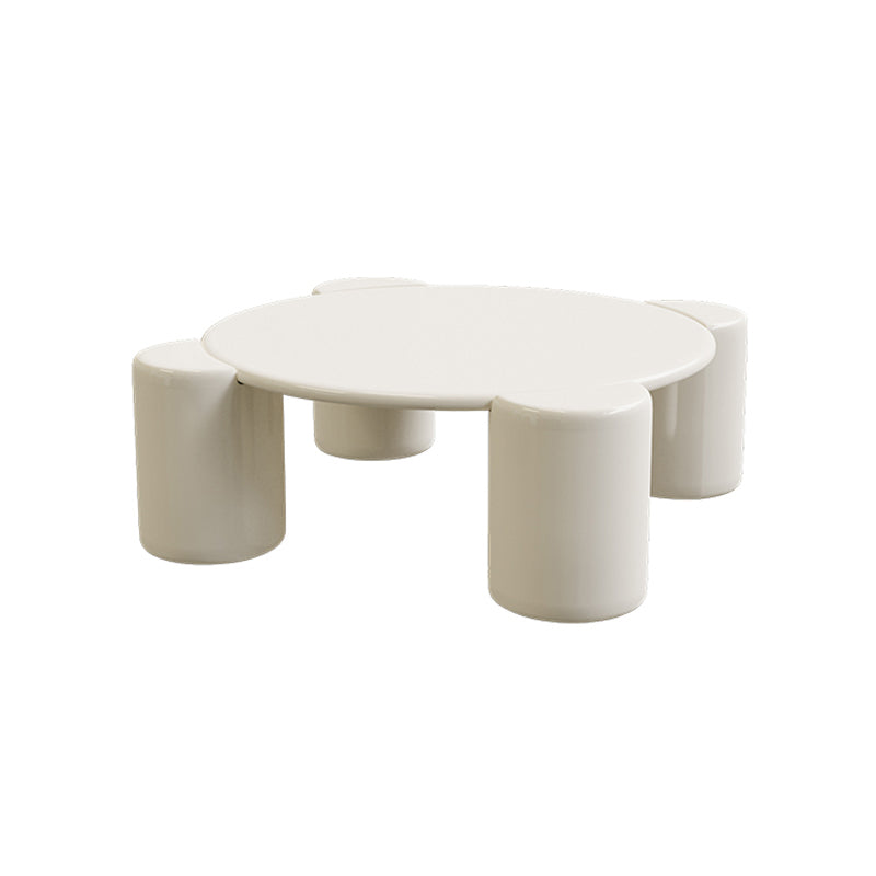 Modern Free-Form Coffee Table White Single Coffee Table with 4 Legs