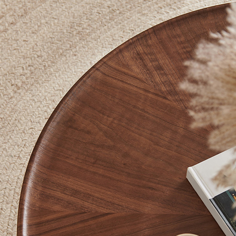 Modern Round Wood Single Coffee Table Pedestal Bunching Tables