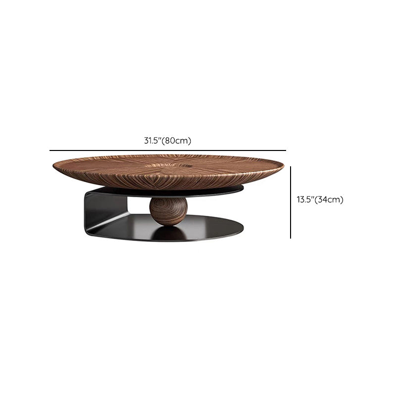 Modern Round Wood Single Coffee Table Pedestal Bunching Tables