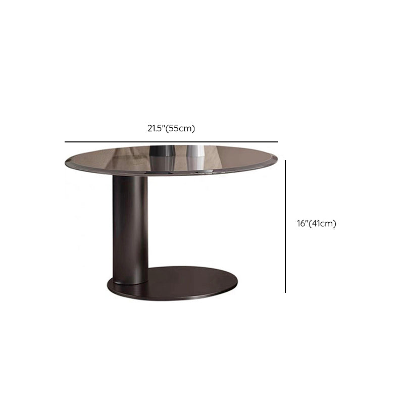 Modern Round Wood Single Coffee Table Pedestal Bunching Tables