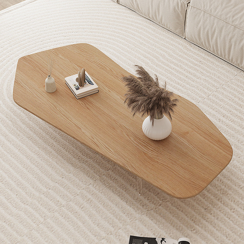 2 Legs Single Coffee Table Solid Wood Natural Free-Form Coffee Table