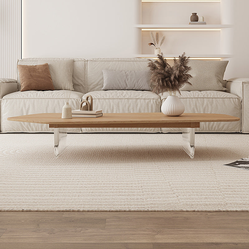 2 Legs Single Coffee Table Solid Wood Natural Free-Form Coffee Table