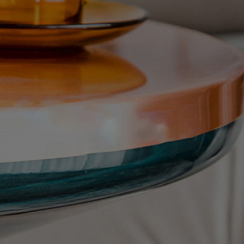 Round No Distressing Coffee Table Glass Tropical Single Coffee Table with 2 Legs