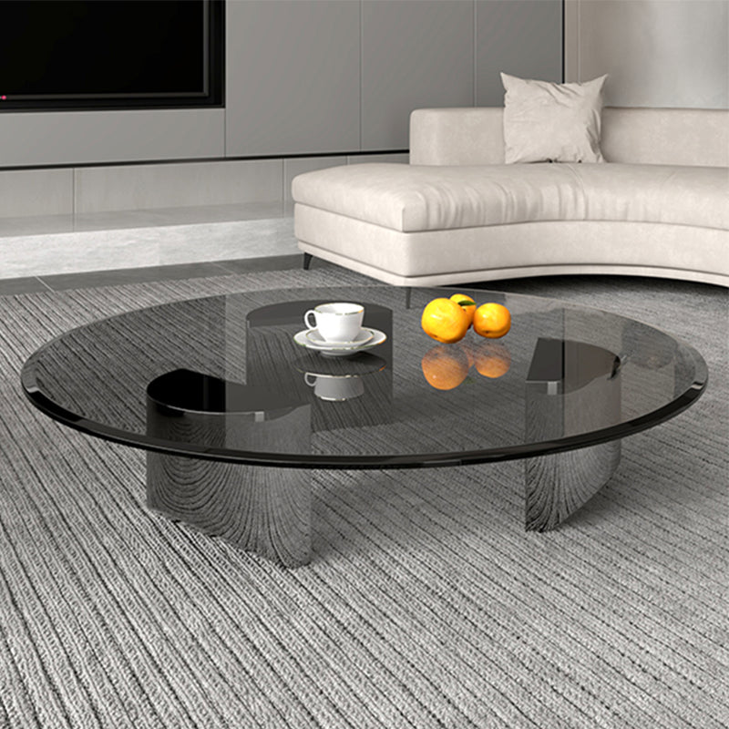 3 Legs Glass Single Coffee Table Tropical No Distressing Coffee Table