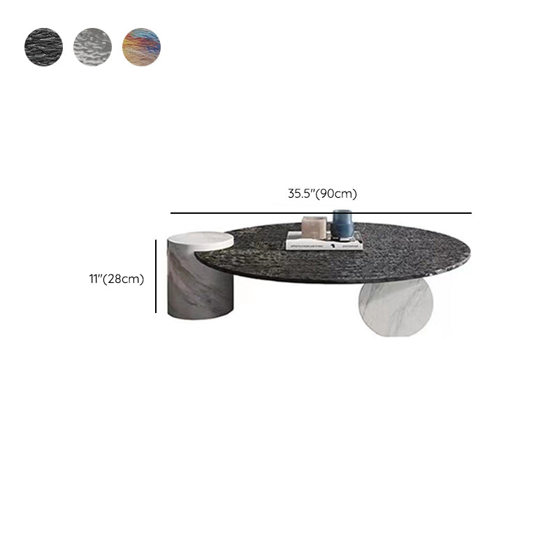 Tropical Round Cocktail Table Glass Pedestal Single Coffee Table