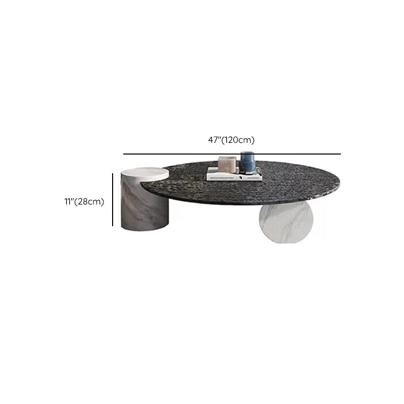 Tropical Round Cocktail Table Glass Pedestal Single Coffee Table