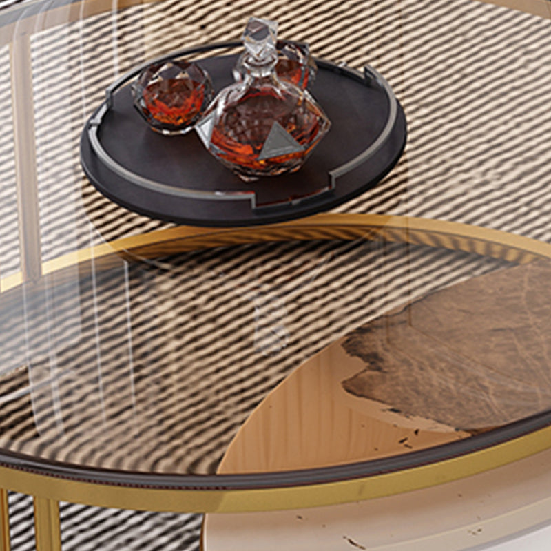 Slate Nesting Coffee Table Set Glam Coffee Table Set with Storage