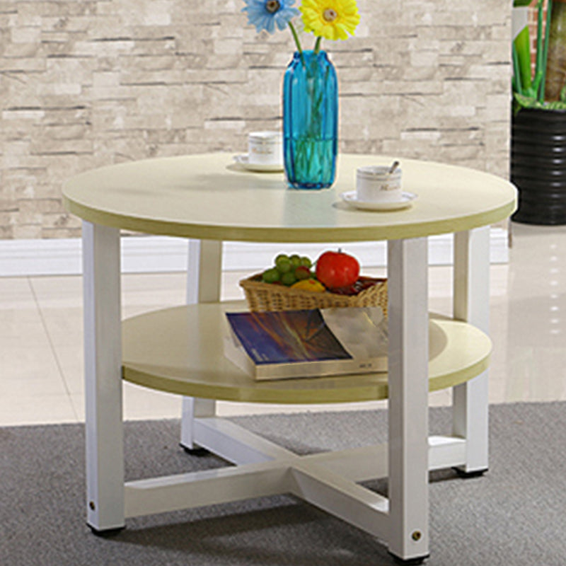 Wood Single Coffee Table No Distressing Coffee Table with Shelf