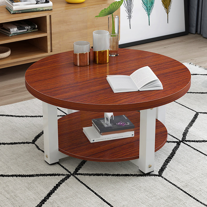 Wood Single Coffee Table No Distressing Coffee Table with Shelf