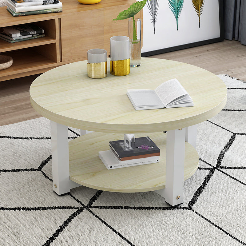 Wood Single Coffee Table No Distressing Coffee Table with Shelf