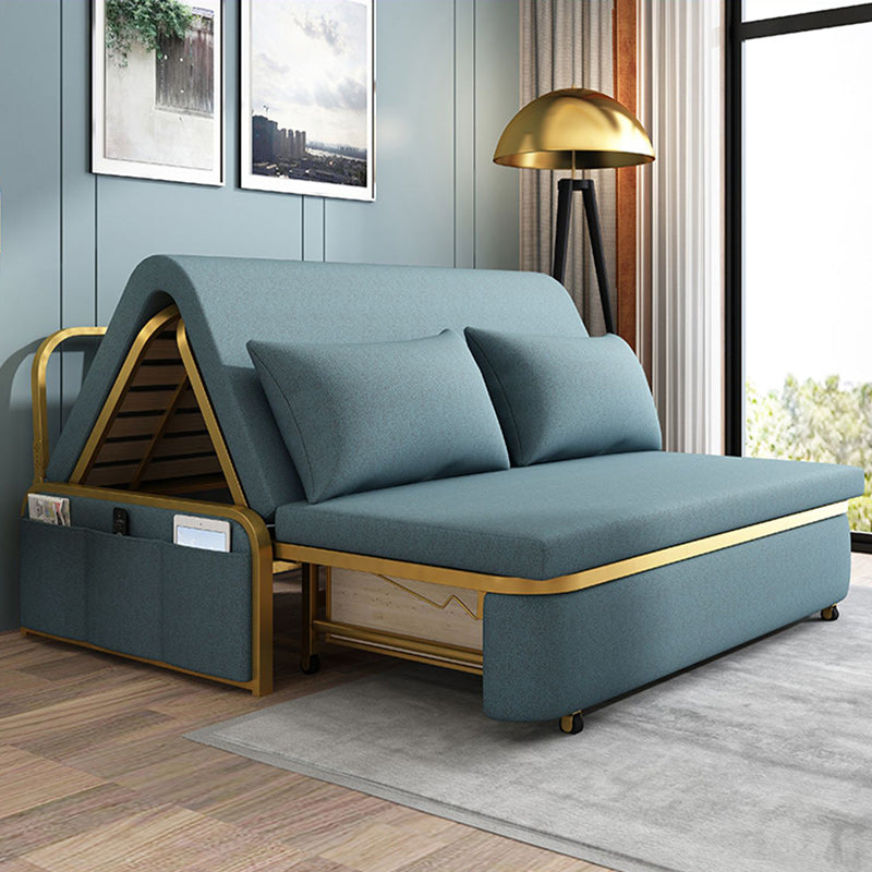 35" Wide Glam Futon Sofa Bed Folding Pillow Included Sleeper Sofa