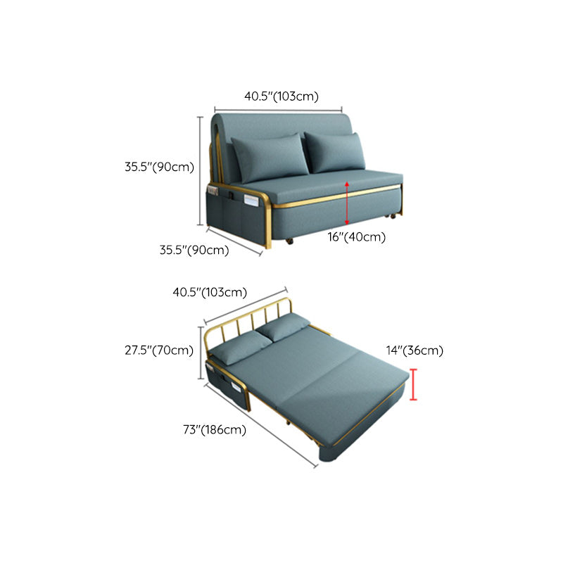 35" Wide Glam Futon Sofa Bed Folding Pillow Included Sleeper Sofa