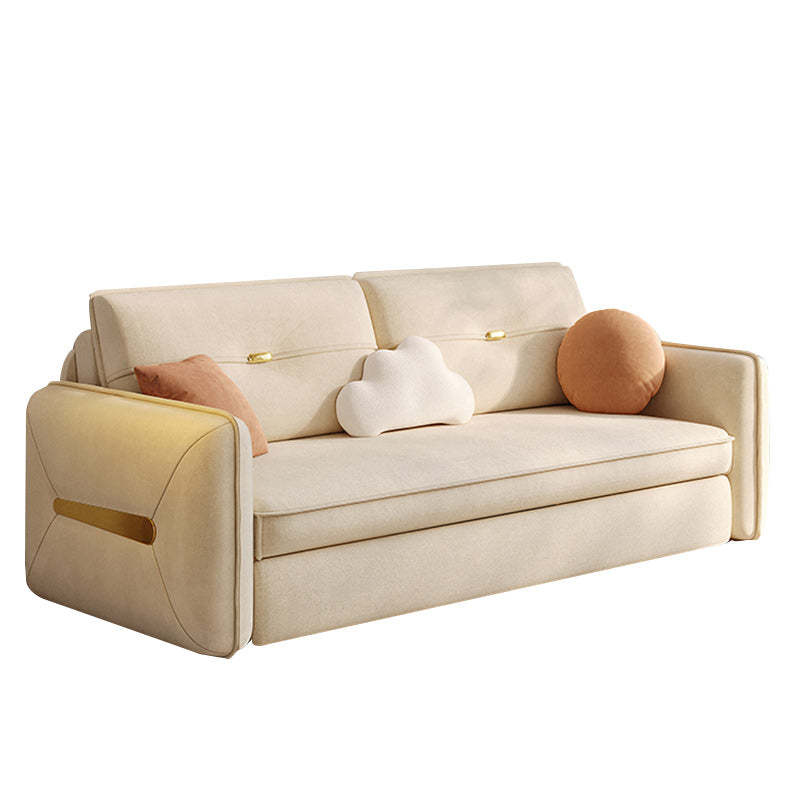 Square Arms Sofa Futon Pillow Included Futon Sofa Bed with Storage