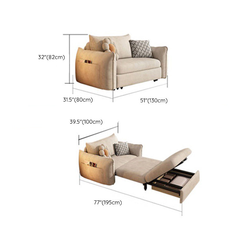 31" Wide Scandinavian Sofa Bed Pillow Included Folding Futon Sleeper Sofa