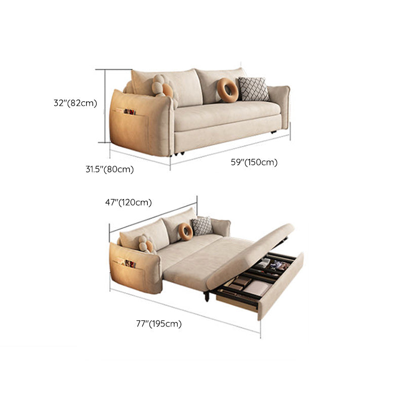 31" Wide Scandinavian Sofa Bed Pillow Included Folding Futon Sleeper Sofa