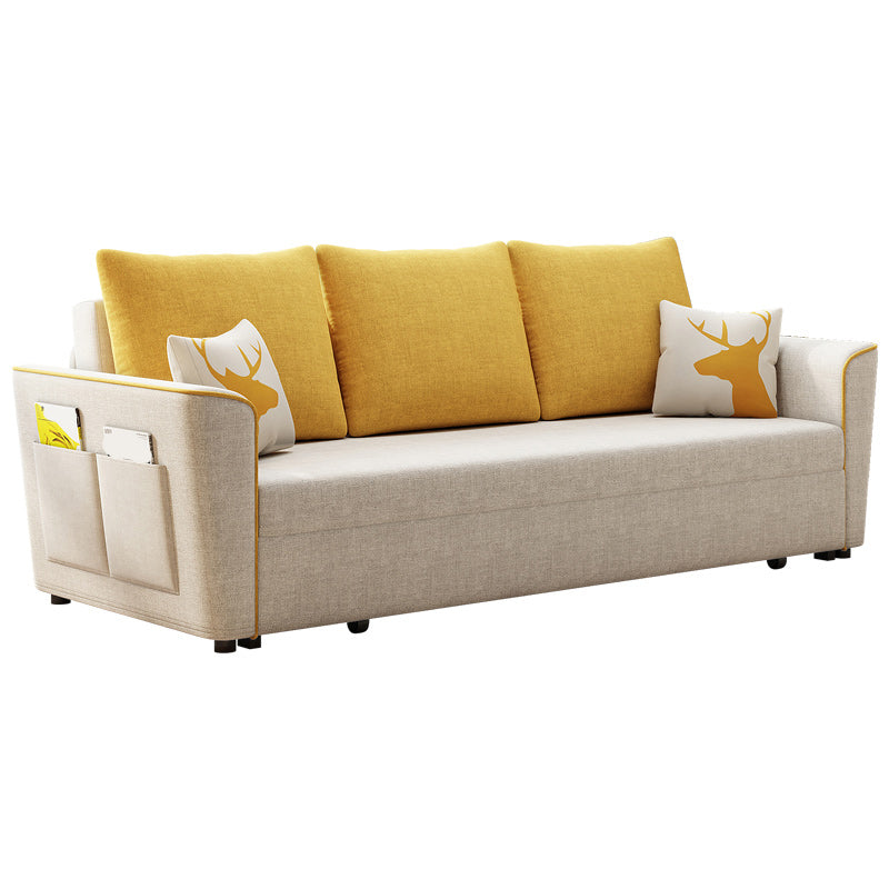 32" Wide Contemporary Sofa Bed Pillow Included White Sleeper Sofa