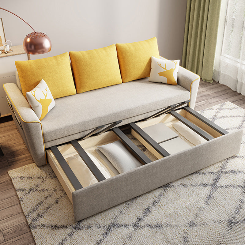 32" Wide Contemporary Sofa Bed Pillow Included White Sleeper Sofa