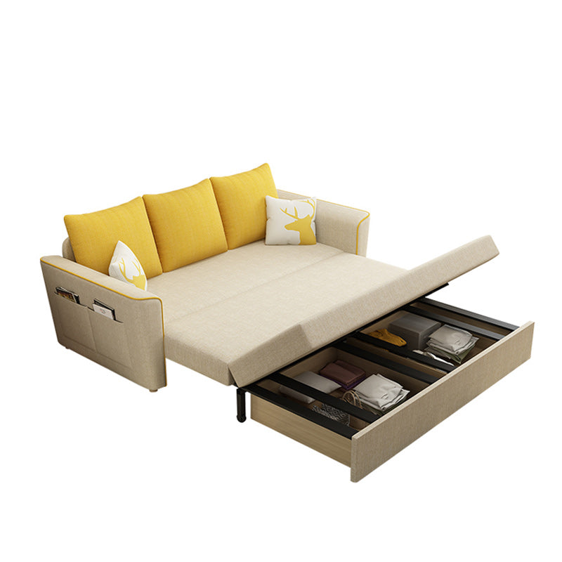 32" Wide Contemporary Sofa Bed Pillow Included White Sleeper Sofa