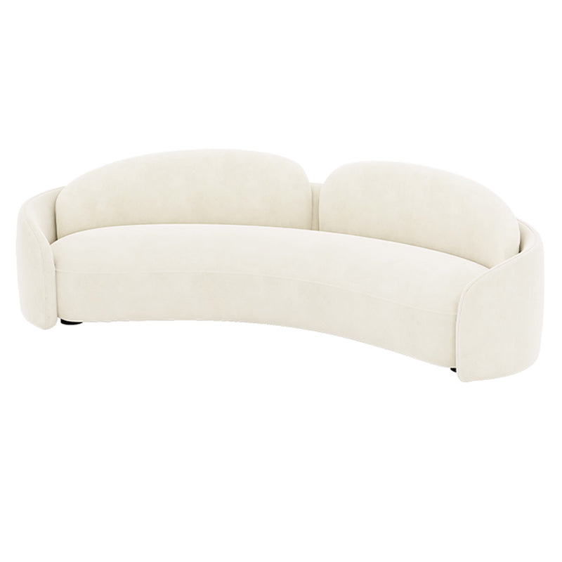 Contemporary Fabric Living Room White Cushions Tuxedo Arm Seating