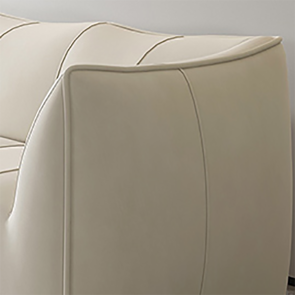Contemporary White Cushions Flared Arm Fabric Living Room Seating