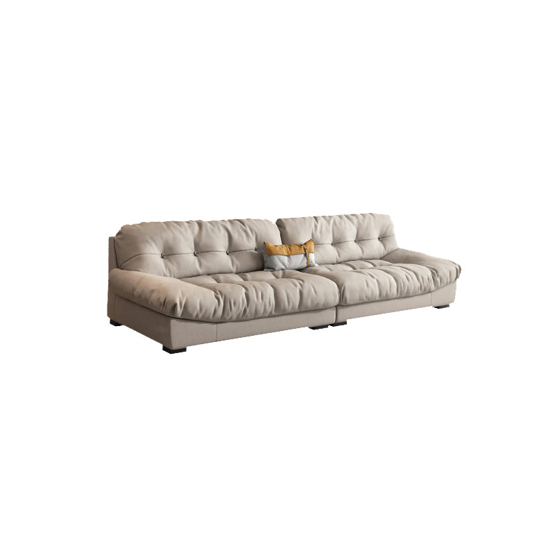 Modern White Cushions Armless Living Room Faux Leather Seating