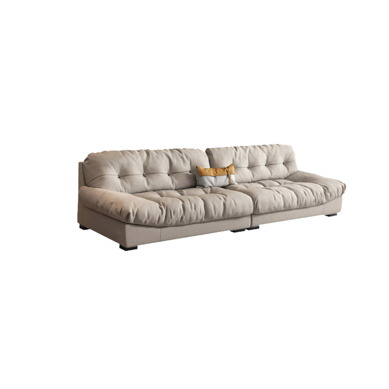 Modern White Cushions Armless Living Room Faux Leather Seating
