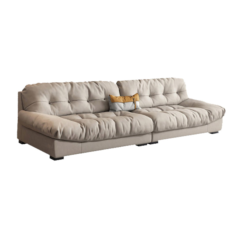 Modern White Cushions Armless Living Room Faux Leather Seating