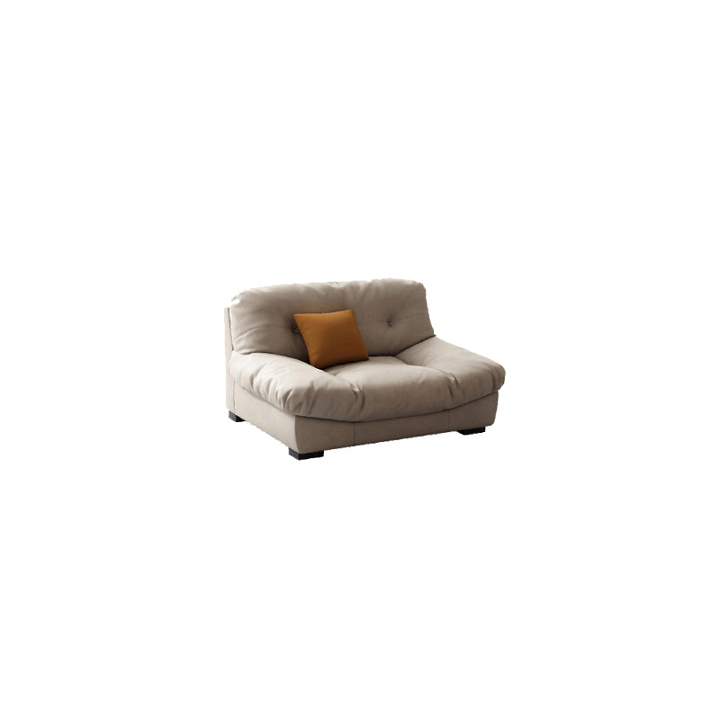 Modern White Cushions Armless Living Room Faux Leather Seating