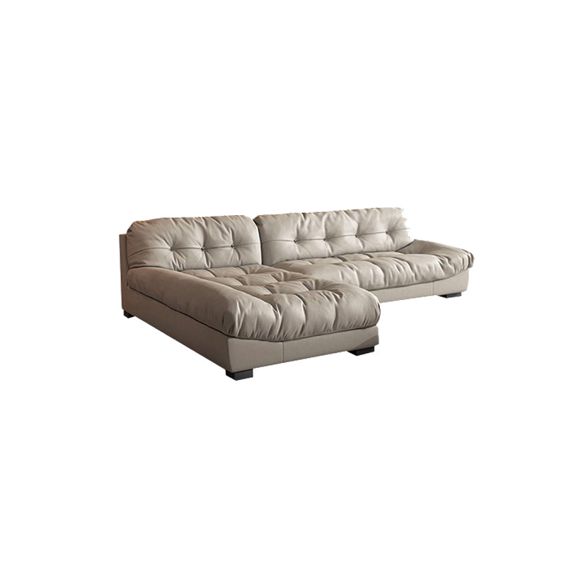Modern White Cushions Armless Living Room Faux Leather Seating