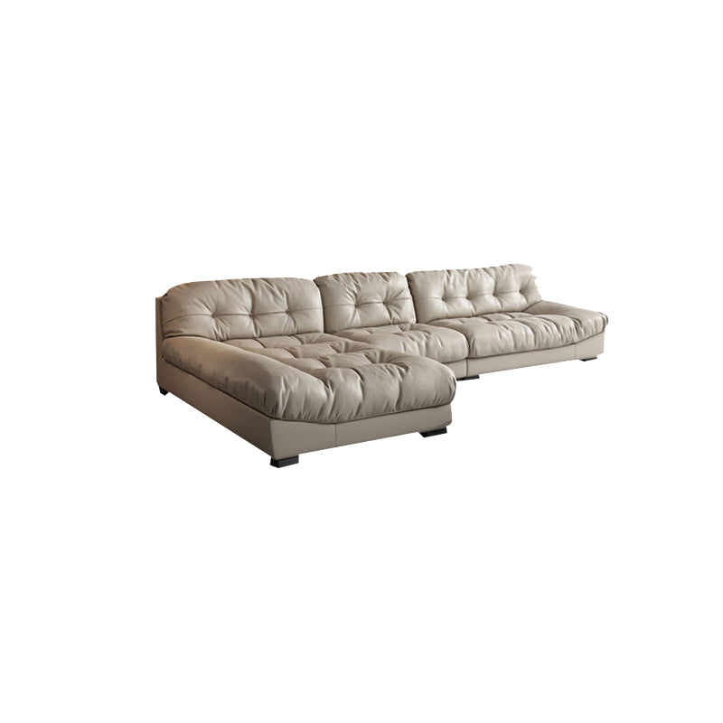 Modern White Cushions Armless Living Room Faux Leather Seating