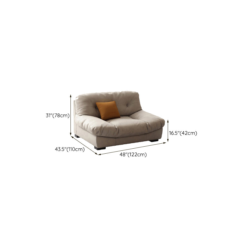 Modern White Cushions Armless Living Room Faux Leather Seating