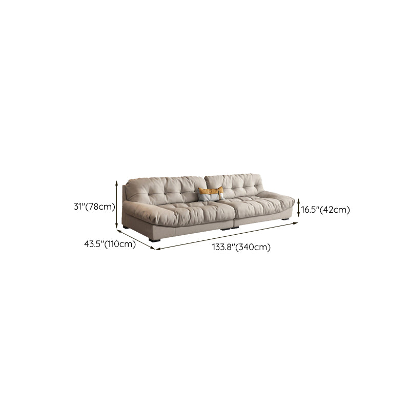 Modern White Cushions Armless Living Room Faux Leather Seating