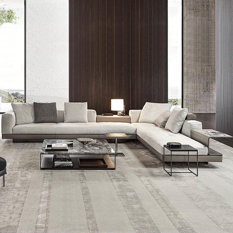 Contemporary Genuine Leather Settee Sewn Pillow Back Seating