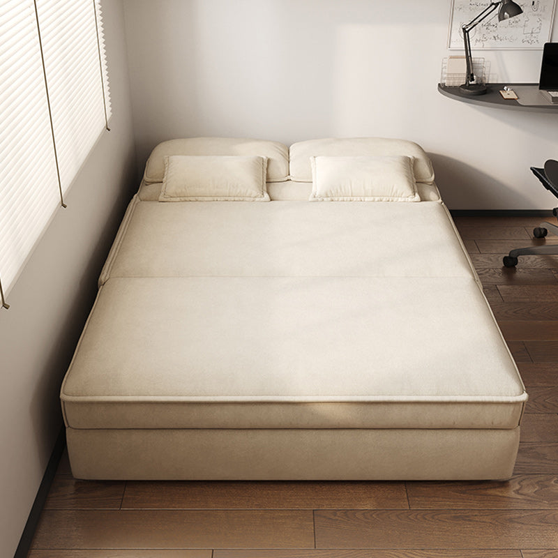 32" Wide Scandinavian Futon Sofa Bed Leather White Futon Sleeper Sofa without Stroage