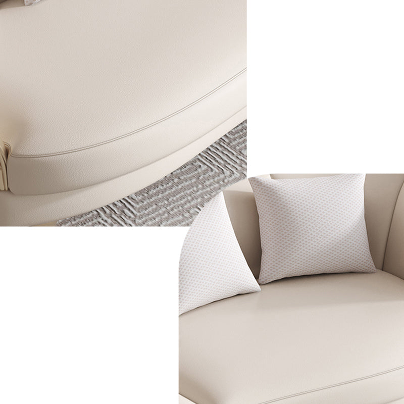 Scandinavian Living Room Sofa Genuine Leather Tuxedo Arm Seating