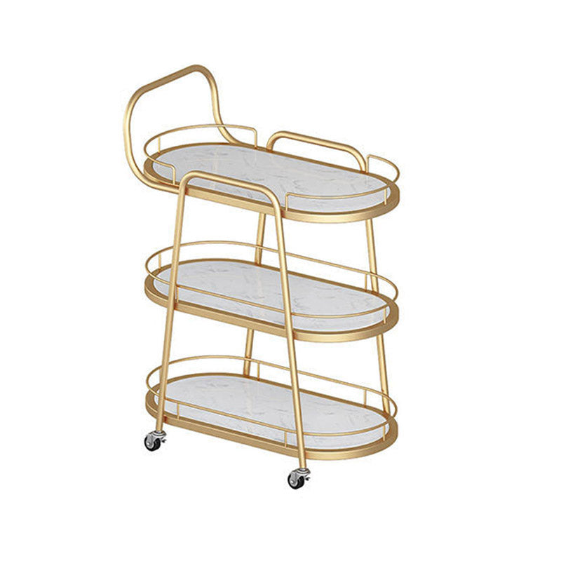 Rolling Modern Prep Table Home Dining Marble Kitchen Trolley