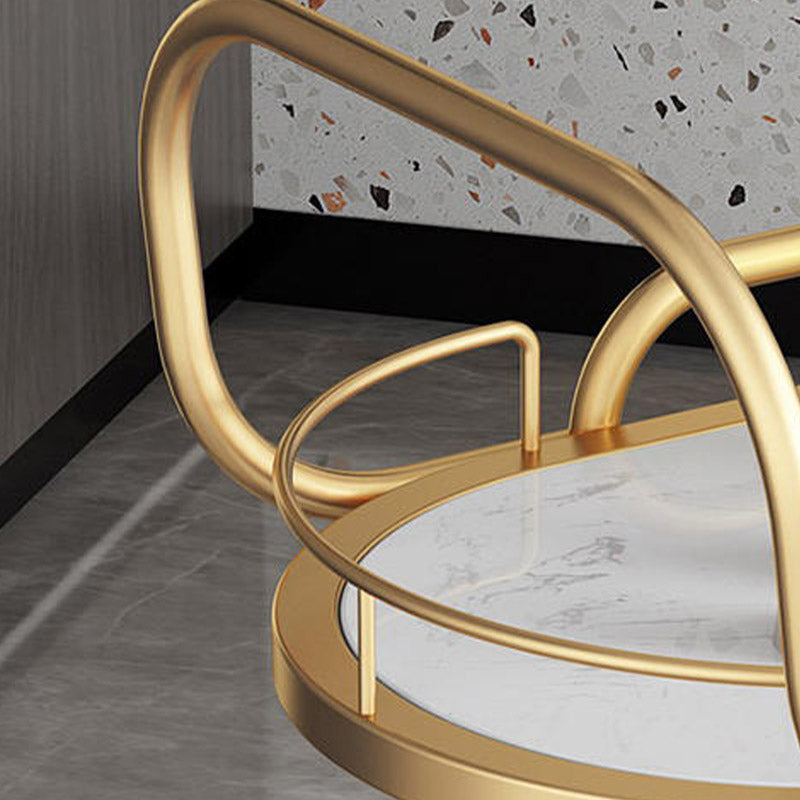 Rolling Modern Prep Table Home Dining Marble Kitchen Trolley