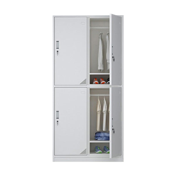 Modern Style Gray Storage Cabinet with Hinged Doors Metal Cabinet for Bathroom