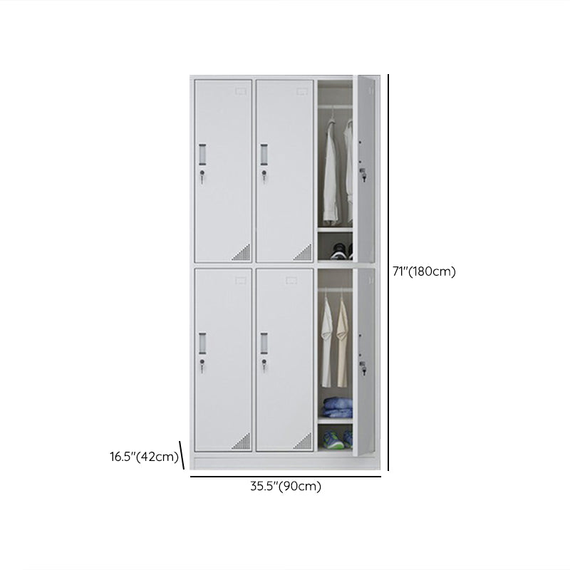 Modern Style Gray Storage Cabinet with Hinged Doors Metal Cabinet for Bathroom