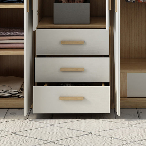 Hinged Wardrobe Cabinet with Garment Rod Contemporary Wardrobe Closet