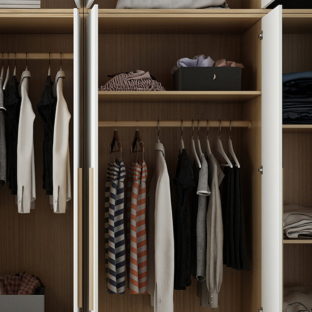 Hinged Wardrobe Cabinet with Garment Rod Contemporary Wardrobe Closet