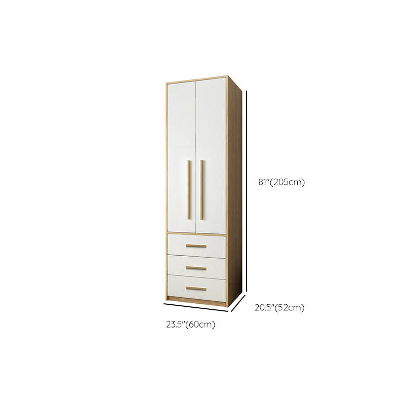 Hinged Wardrobe Cabinet with Garment Rod Contemporary Wardrobe Closet