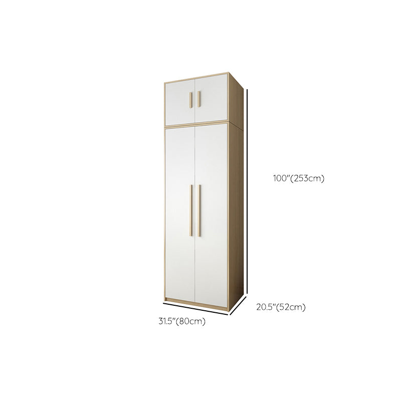 Hinged Wardrobe Cabinet with Garment Rod Contemporary Wardrobe Closet