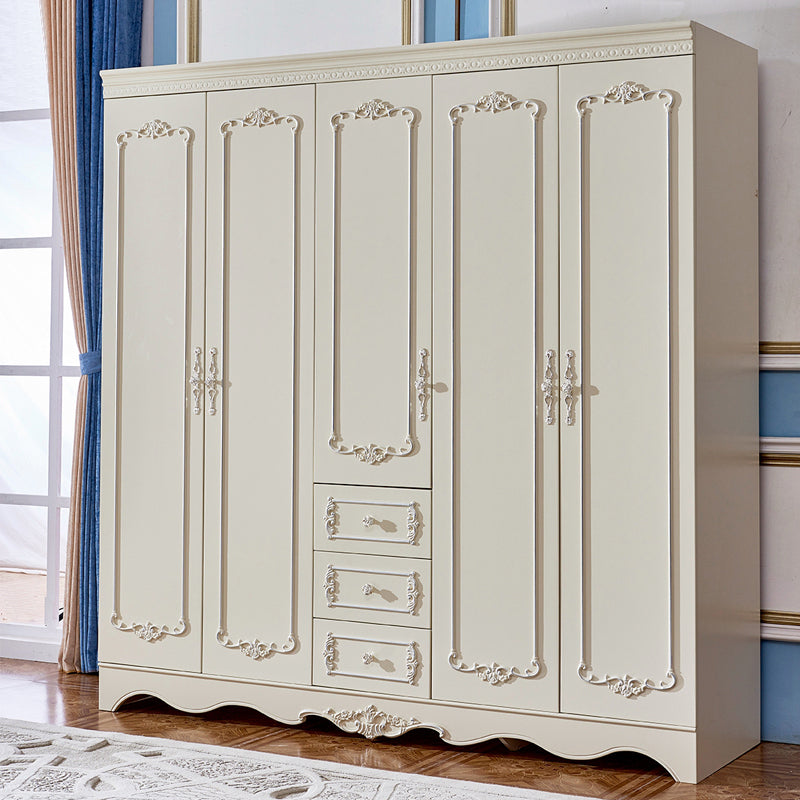 French Country Wardrobe Cabinet with Shelves Wood Wardrobe Closet