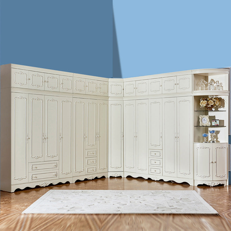 French Country Wardrobe Cabinet with Shelves Wood Wardrobe Closet