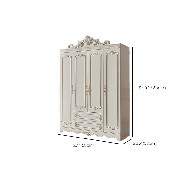 French Country Wardrobe Cabinet with Shelves Wood Wardrobe Closet