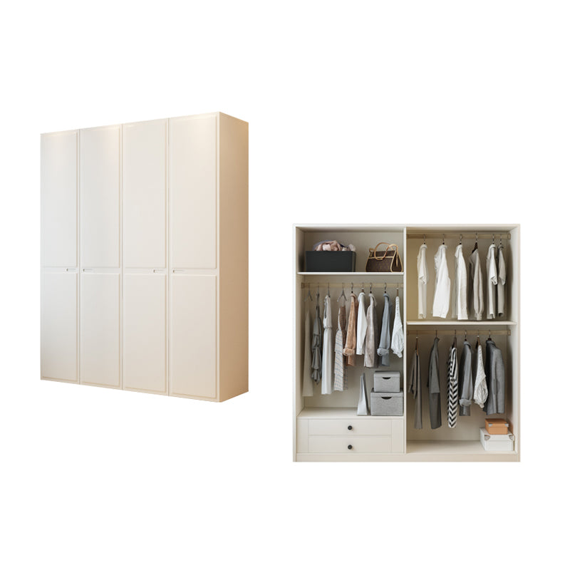Contemporary Wardrobe Closet with Drawer White Wardrobe Cabinet