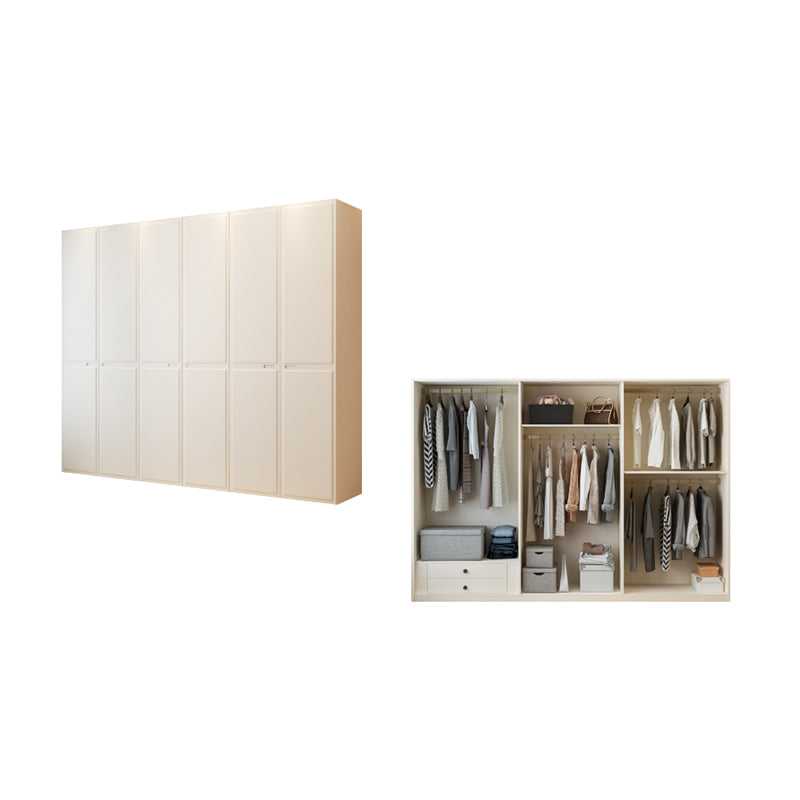 Contemporary Wardrobe Closet with Drawer White Wardrobe Cabinet