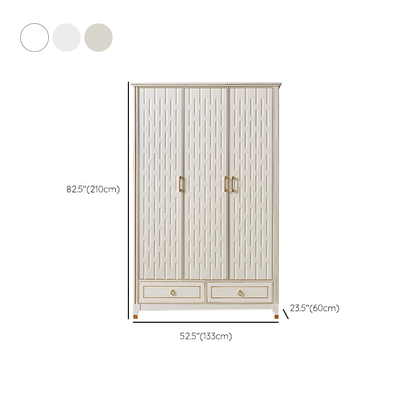 Solid Wood Wardrobe Cabinet French Country White Wardrobe Armoire
