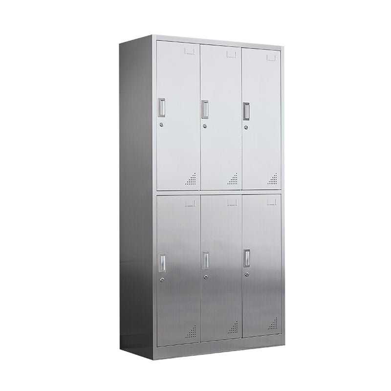 Modern Hinged Door Storage Cabinet Chrome Metal Armoire for Bathroom